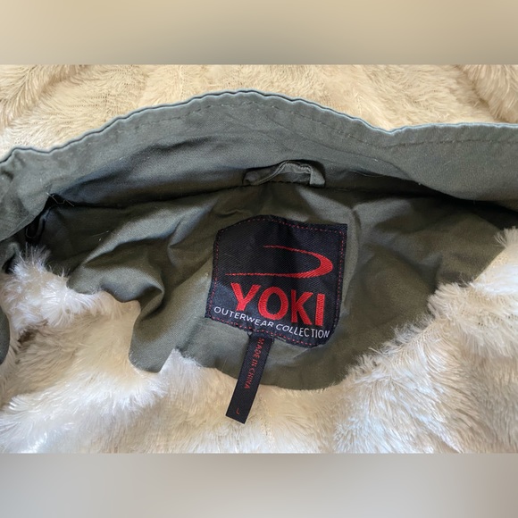 Large YOKI olive green Sherpa lined winter jacket - Picture 3 of 6